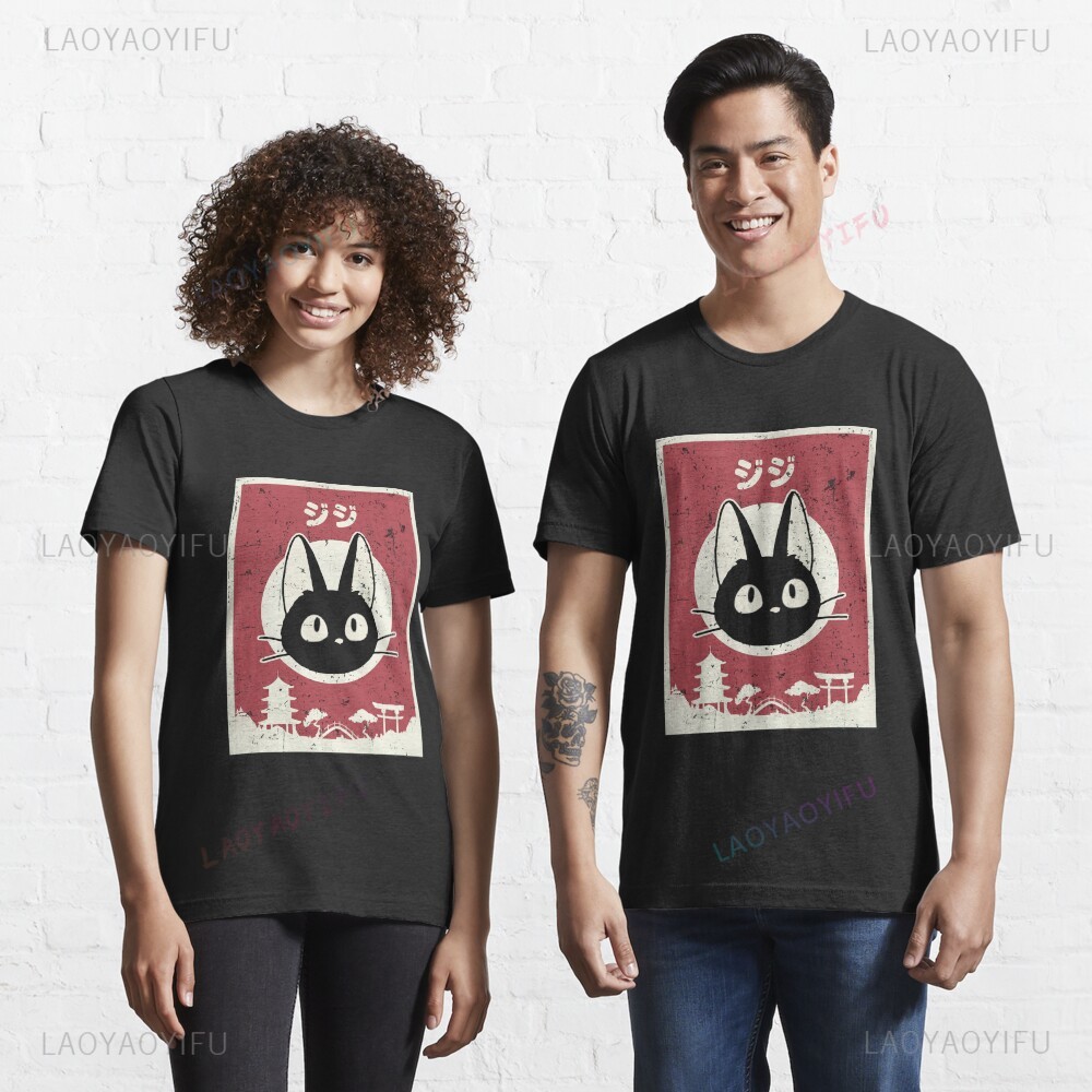 Japanese Lifestyle Anime - Kaus Gambar Kucing Hitam Kucing Jiji