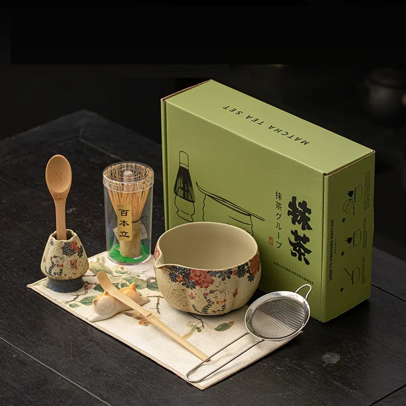 Matcha Bowl Chawan - 8PCS Set Pembuatan Matcha Jepang Flint