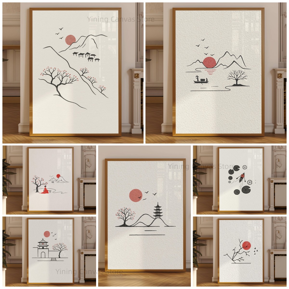 Poster Tinta Jepang Minimalis, - Japanese Minimalist Lifestyle ulasan dan harga