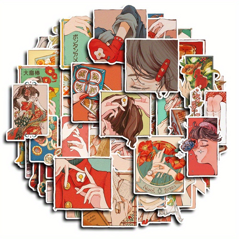 50 Buah Stiker Gaya Vintage Tr - Japanese Lifestyle And Traditions ulasan dan harga