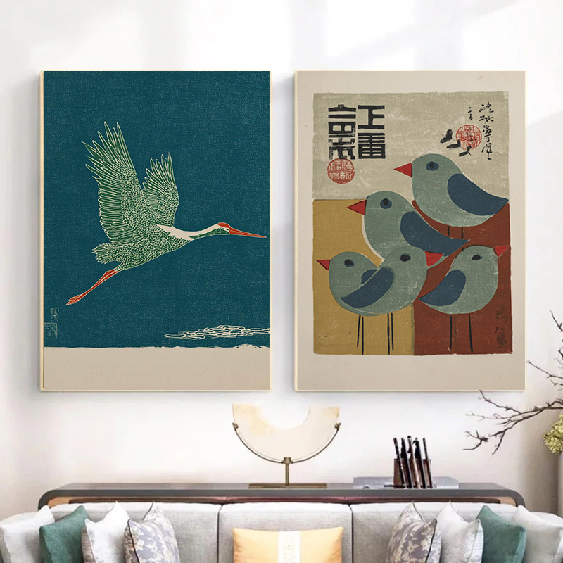 Poster Burung Hantu Daun Ginkg - Japanese Minimalist Lifestyle ulasan dan harga